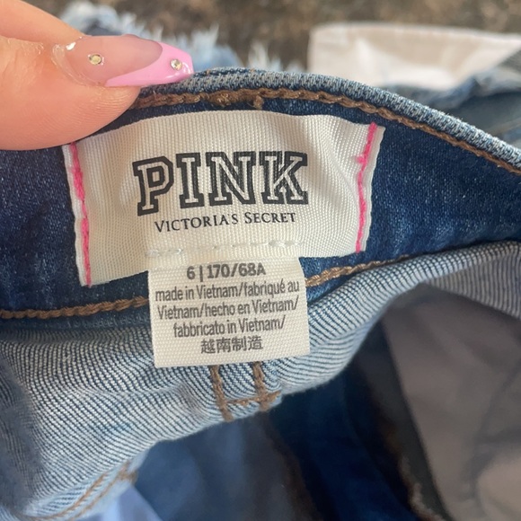 pink victoria’s secret jean shorts size 6 - Picture 4 of 4